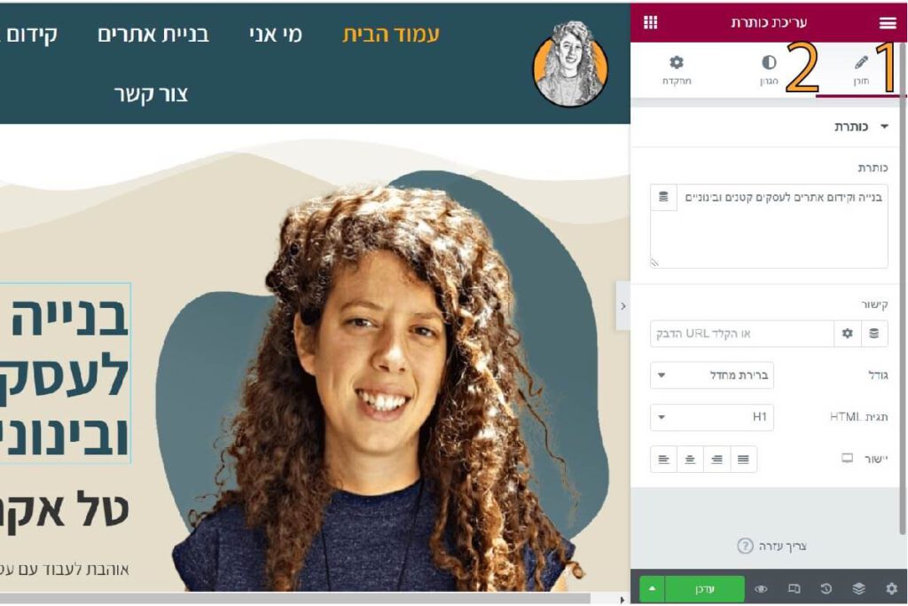 עריכת טקסט באלמנטור